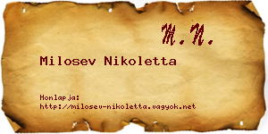 Milosev Nikoletta névjegykártya